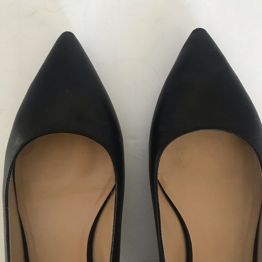 M. Gemi The Fortuna Black Leather Point Toe Flat - Picture 3 of 8